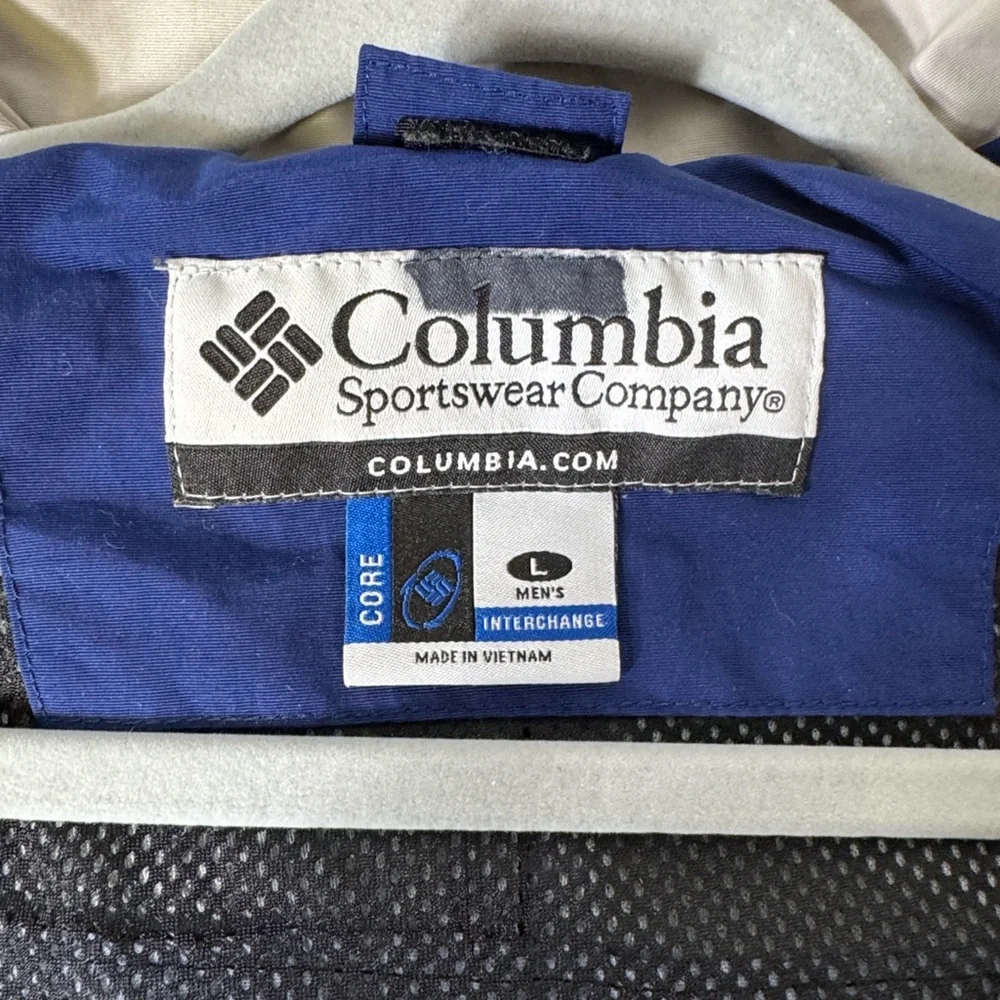 Columbia‎ Interchange Jacket Blue Black Hooded Outdoor Men’s Large